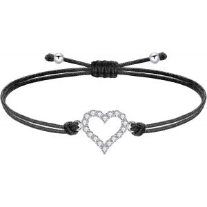 Eryi-Bracelet Cordon Filigrane Argent 925 Infini Amour Coeur Arbre De Vie Bracelet Pour Fille Femme Ado Réglable, Anniversaire Journée Enfants Bijoux - Neuf
