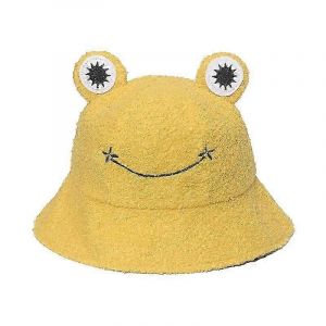 Automne Et Hiver En Plein Air Pliable Chaud En Peluche Grenouille Chapeau (Jaune) 1 Pièces - Neuf