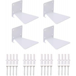 Lot De 4 ¿¿Tag¿¿Res ¿¿ Livres Invisibles - ¿¿Tag¿¿Res Invisibles Pour Livres - ¿¿Tag¿¿Re Murale Robuste En M¿¿Tal - Pour Le Bureau - D¿¿Coration Flottante Avec Mat¿¿Riel De Montage (Noir) - Neuf