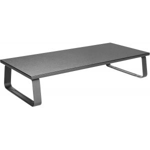 NouvelHorizonstore-R&iquest;&iquest;hausseur &iquest;&iquest;cran 60 x 26 x 12cm Support FS0111 TV et PC Meuble &iquest;&iquest;l&iquest;&iquest;vation Rectangulaire Organisateur de Bureau pour Ordinateur PC Noir - Neuf