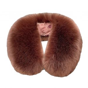 Faux Col Épaissi Doux Moelleux Fausse Fourrure Couleur Unie Résistant Au Froid Coupe-Vent Unisexe Hiver Cache-Cou Écharpe Femmes Hommes Cou Wrap-Brun - Neuf