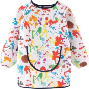 KALANKA-Tablier pour enfants, de 2 à 6 ans, tablier imperméable pour enfants, tablier de peinture pour enfants, tablier pour enfants avec poche pour peindre, cuisiner, manger, arts et artisanat (styl - Neuf