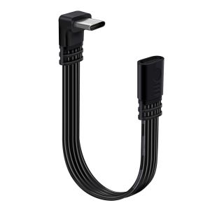 AYU-Rallonge USB C 90 Degré Cable Type C Plat Cable USB C Mâle vers Femelle 2.0 pour Charge Rapide et un Transfert de Données (Courbure Haut Bas, 0.3 m) - Neuf