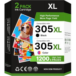 Cartouche 305 Xl Remplacement Pour Cartouche Hp 305 Xl Noir Et Couleur Compatible Pour Hp Deskjet 2710 2723E 4222E 2720E 2721E 2320 2710E Envy 6030 6020E 6022E 6010E 6020 (Noir, Tri-Colore) - Neuf