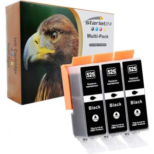 3X Cartouches d'encre Noire compatibles pour Canon Pixma iP-4800 iP-4850 iP-4900 iP-4950 iX-6550 MG-5140 MG-5150 MG-5250 MG-5350 MG-6150 MG-6250 MG-6250 G-8150. MG-8250 MX-715 MX-880 MX-885 MX-895 - Neuf