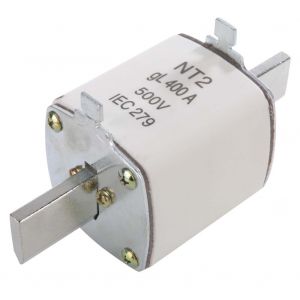 Fusible a lame ceramique NT2/RT16-2 500 V 400 A pour protection des equipements electriques - Neuf