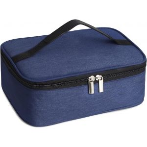 MEVRONISSHOP-Sac Isotherme Repas 3,2L Sac Isotherme Petit Portable Mini Repas Lunch Bag Femmes Et Les Hommes Glaciere Souple pour école Pique-Nique Travail Bleu - Neuf