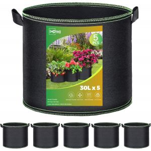 Sac &agrave; Plantes,5 x 30L Sac Pomme de Terre Plantation et Sac g&eacute;otextile,pour la Culture permanente- ,id&eacute;al pour cultiver des Pommes de Terre et des tomates dans Le Jardin - Neuf