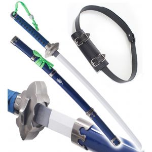 Blue Exorcist Sabre en Bois de Rin Okumura Katana Epee Replique + Ceinturon Noir Porte Epee Ceinture D&eacute;coration - Neuf