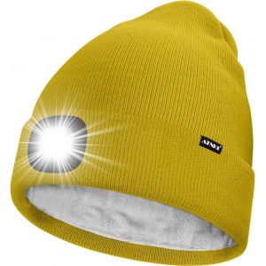 Nsiecd-Led Bonnet Lampe Frontale,Usb Rechargeable 4 Led Chapeau De Course Ultra Lumineux Lumi&egrave;re Hiver Chaud Polaire Doubl&eacute;e Tricot Bonnet Cadeaux Pour Hommes Et Femmes - Neuf