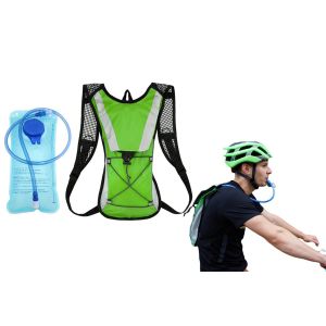 Sac d'hydratation avec poche &agrave; eau de 2 L pour la randonn&eacute;e et le camping - Vert - Neuf