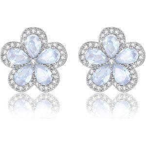 Kal-Boucles D'oreilles Hypoallerg&eacute;niques Pour Femmes Et Filles Avec Fleurs Cz - Bijoux Mignons - Cadeaux Pour Maman Et &Eacute;pouse - Neuf