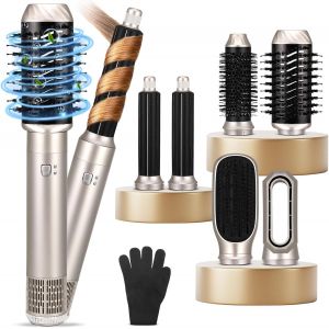 Air Styler 6 En 1 Auto Boucleur À Air, 1000w Magic Styler Avec Sèche Cheveux, Brosse Soufflante Lissante, Pour Boucler Et Sécher Les Cheveux - Neuf