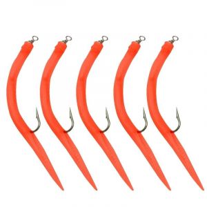 5pcs Eel Tube Jig Bait Tassel Installation Simple Longue Dur&eacute;e De Vie Haute Efficacit&eacute; Octopus Crochet Pour L'ext&eacute;rieur-Rouge M - Neuf
