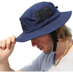Chapeau De Soleil Upf50+ À Large Bord Pour Homme-Séchage Rapide-Sangle De Menton Réglable.[Z699] - Neuf
