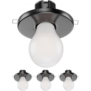 Ledscom.De Plafonnier Encastré Tela, Porcelaine, Noir Brillant, Rond, 99mm Ø, 1x E27 Max. 60w - Neuf