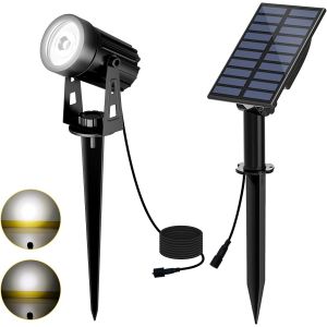 Lot De 1 Spot Solaire D'extérieur 1 Led 6000 K Blanc Pour Allée, Patio, Portail, Clôture, Jardin, Cour, Allée, Porche - Neuf