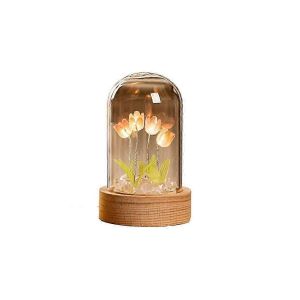 Veilleuse Tulipe Faite &Agrave; La Main,Mat&eacute;riel De Bricolage,Veilleuse De Salon,Lampe De Bureau Romantique A - Neuf