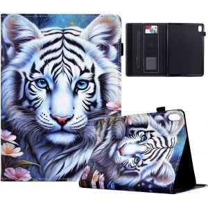 Coque Pour Ipad Mini 6 8.3"" 2021 Etui Tablette Housse Pu Cuir Flip Support Portefeuille Protection Tablette Pour Ipad Mini 6 Coque,Le Tigre Blanc[Coq9128912] - Neuf