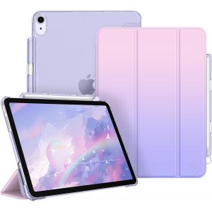 Coque Pour Ipad Air 11 Pouces M3/M2 (2025/2024) Et Ipad Air 5/4 10.9 Pouces (2022/2020) - [Rangement De Stylet] &Eacute;tui Transparent Mat, Housse Fine Veille/R&eacute;veil Auto, Ombre Fantaisie - Neuf