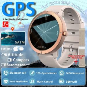 Nouveau 6 Satellite Gps Montre Intelligente Femmes 5Atm Étanche Femmes Santé Bluetooth Appel Altitude Baromètre 170+Mode Sport Montre Intelligente.Starlight White.5Atm - Neuf