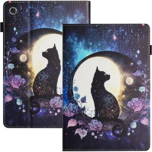 Étui Pour Samsung Galaxy Tab A9 8.7 Sm-X110/X115 Pu+Tpu Housse Protection Tablette Samsung A9 Avec Fentes Pour Cartes Coque Tablette Samsung Tab A9 Chat.[F4697] - Neuf