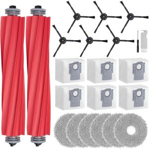 Kit d'accessoires pour roborock Qrevo S,Ensembles de Rechange pour Robot Aspirateurs Qrevo,Qrevo Pro,Qrevo Plus avec 6 Sacs,6 Chiffon,2 Brosse Principale,6 Brosses Lat&eacute;rales (21 Pi&egrave;ces) - Neuf