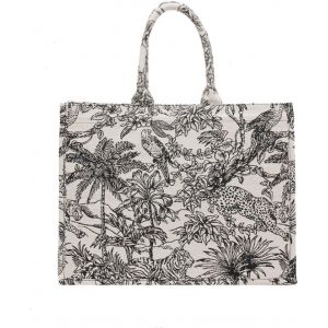 Senior-Sac À Main De Grande Capacité En Lin Et Coton Avec Broderie Florale, Sac De Courses Rétro Exquis[L2460] - Neuf