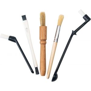 Jgd-Lot De 5 Brosses &Agrave; Caf&eacute; Avec Manche En Bois &iquest; Poils Doux, Comprend Une Cuill&egrave;re, Nettoie Les Machines Et Les Broyeurs - Neuf