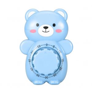 Hjlian Minuterie De Cuisine Mecanique En Forme D'ours De Dessin Anime, Compteur D'alarme Manuel De Cuisine (Bleu) - Neuf