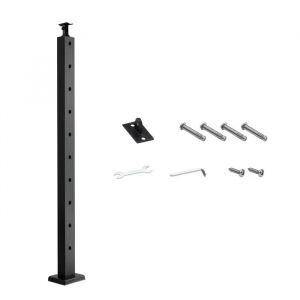 Poteau de Garde-corps-Duoku-914x25,4x50,8 mm-Poteau pour Rampe d'Escalier &agrave; C&acirc;ble avec Trous Pr&eacute;-perc&eacute;s &agrave; 30&deg; - Neuf