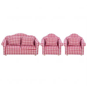 1 :12 Maison De Poup&eacute;e Miniature Canap&eacute; Salon Meubles Ensemble Tissu Maison De Poup&eacute;e Accessoires Tissu Canap&eacute; - Neuf