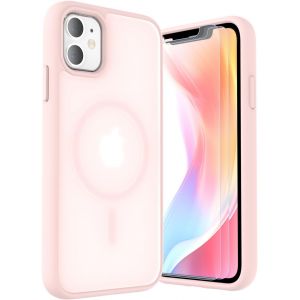 LUNOVATE 3 en 1 Coque pour iPhone 11/XR avec 2 Film de Protection Coque de Protection Antichoc Magn&eacute;tique Mat Translucide pour iPhone 11 et iPhone XR - Rose Mat - Neuf