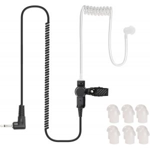 &Eacute;couteurs Intra-Auriculaires avec Prise Jack 3,5 mm - Transparent - avec Clip de Maintien et 10 Bouchons d'oreille - &Eacute;couteurs pour appareils Radio - Neuf