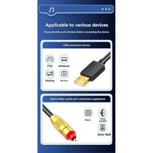 Convertisseur USB vers optique SPDIF Adaptateur son analogique-num&eacute;rique - Neuf