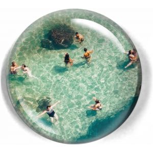 Presse-papier en forme de d&ocirc;me en cristal 80 mm (MER D'&Eacute;MERAUDE) - Neuf