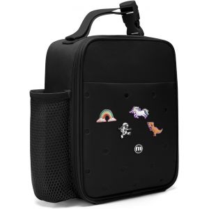 KALANKA-Sac Isotherme Repas Enfant 4L, Lunch Bag DIY Gar&ccedil;ons Filles, Glaci&egrave;re Portable &Eacute;tanche, Petit Sac avec Poign&eacute;e pour Pique-Nique, Travail et &Eacute;cole (Noir) - Neuf