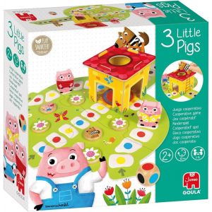 Kalanka-- 3 Petits Cochons - Jeu Coopératif - Mettre Les Cochons À L'abri Avant Que Le Loup N'arrive - Jeu Educatif - A Jouer En Famille - Pour Enfants À Partir De 2 Ans - Neuf