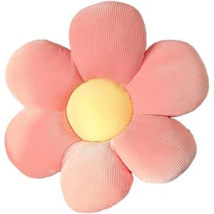 ERYI-Coussin De Sol En Peluche Tatami En Forme De Fleur - Décoration Esthétique - Pour Chambre À Coucher, Canapé, Chaise - Rose Et Jaune - 40 X 40 Cm - Neuf