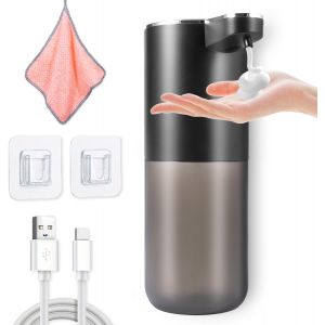 KAL-Distributeur Savon Automatique , Distributeur Savon Mural 400Ml, Automatic Soap Dispenser Sans Contact Pour La Blanchisserie, La Salle De Nain, La Cuisine, Les Toilettes (1 Chiffon Inclus) - Neuf