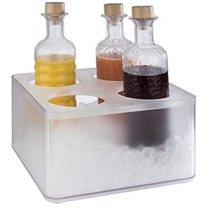 Ulteronixshop-Glaci&egrave;re ""FROSTY"" - Bo&icirc;te &agrave; glace transparente avec insert amovible pour 4 bouteilles - Dimensions : 27 x 27 cm, hauteur 15 cm, volume : 7,5 l - Neuf