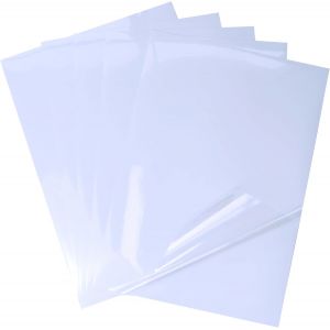 Lot de 25 feuilles de film autocollant en vinyle de qualité supérieure-100 % transparent-Pour imprimantes laser et jet d'encre-Séchage rapide-Format A4-Transparent - Neuf