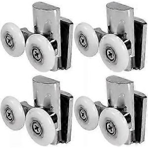 Roulettes de porte de douche à fonctionnement doux pour portes en verre de 4 à 8 mm,poulies en alliage de zinc ultra-silencieuses avec une charge solide et une installation facile,réglables - Neuf