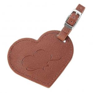 Forme de coeur &agrave; la mode accrocheuse &eacute;tiquette de bagage &eacute;tiquette suspendue pour valise &agrave; bagages (marron) - Neuf