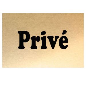 Plaque de porte m&eacute;tal or Priv&eacute; - Neuf