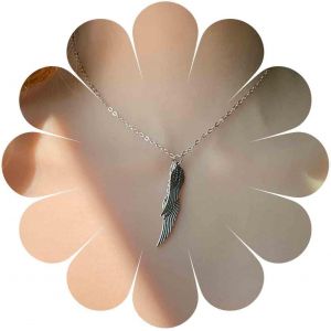 Kal-Collier Pendentif Aile D'ange Vintage Collier Ras Cou Aile D'ange Collier Plume Argent Collier Ras Cou Plume Minuscule Bijoux Pour Femmes Et Filles - Neuf