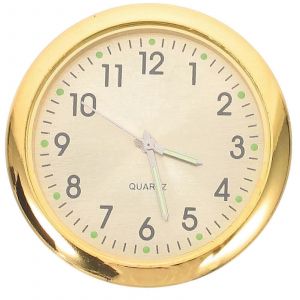 (4,10 x 4,10 x 0,90 cm - Doré) Horloge murale miniature pour maison de poupée, mini horloge murale, mini horloge ronde, décoration pour maison de poupée - Neuf