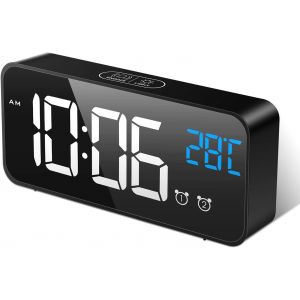 R&eacute;veil Matin Num&eacute;rique Enfant, Ado Lumineux avec Veilleuse 7 Couleurs, LED Horloge Digitale, avec 2 Modes d'Alarme, Luminosit&eacute; R&eacute;glable, Snooze, Commande Vocale, 12/24H, Port USB - Neuf