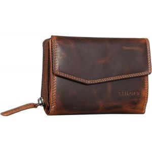 Lark' Portefeuille Femme Cuir Vintage Porte-Monnaie Grande Pochette Porte Carte Pour Dames En Cuir V&eacute;ritable,Couleur:Salerno - Marron - Neuf