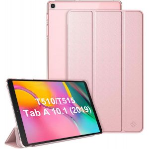ELVORIX-Coque pour Samsung Galaxy Tab A T510 / T515 10.1"" 2019 - Etui Arri&egrave;re Semi-Transparen Housse Protecteur Mince et L&eacute;ger pour SM-T510/T515, Or Rose - Neuf